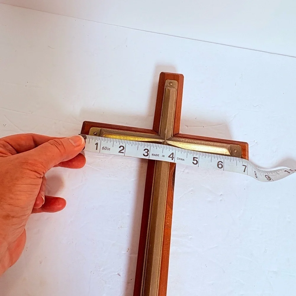 Vintage Wooden and Brass Cross/Crucifix